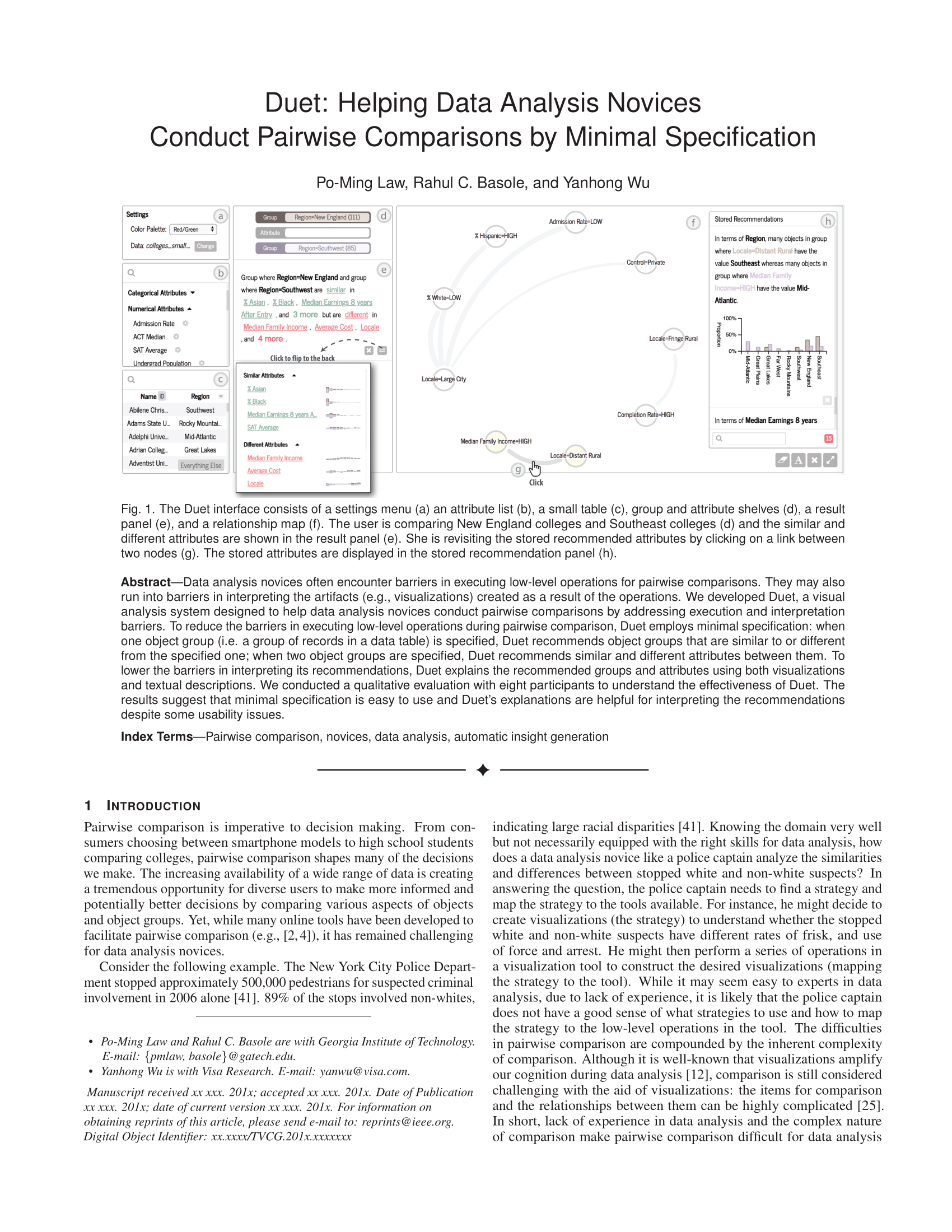 IEEE VIS 2018 Duet paper